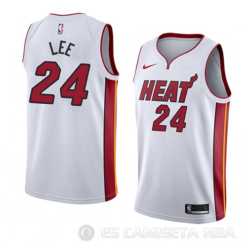 Camiseta Marcus Lee #24 Miami Heat Association 2018 Blanco - Haga un click en la imagen para cerrar